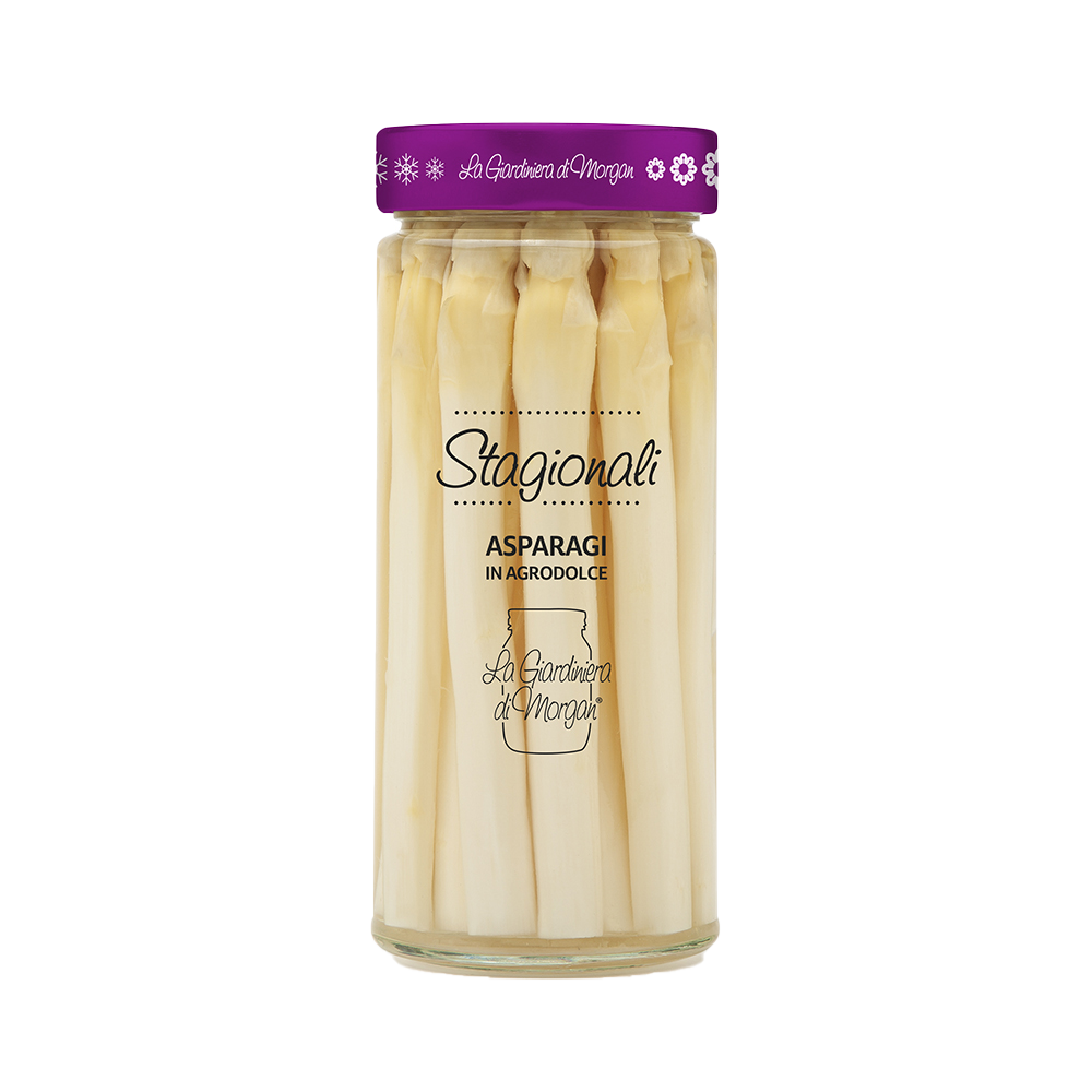 Sweet and sour white asparagus